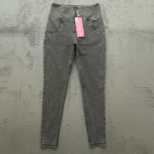 Shascullfites Jeans Womens Size L Gray High-Waisted Butt Lift Jegging 28" Inseam